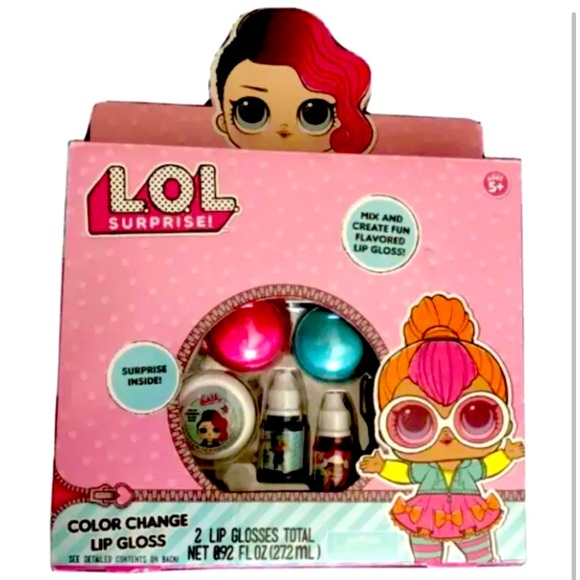 LOL Surprise Color Change DIY Lip Gloss Kit Activity Set & Sticker Sheet NEW - Picture 1 of 5